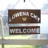 house sign in walnut